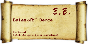Balaskó Bence névjegykártya